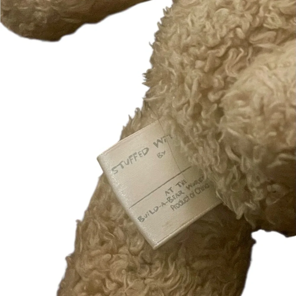 Vintage Build-A-Bear Bunny Plush Stuffed Animal Tan Curly Fur 16” Retired HTF